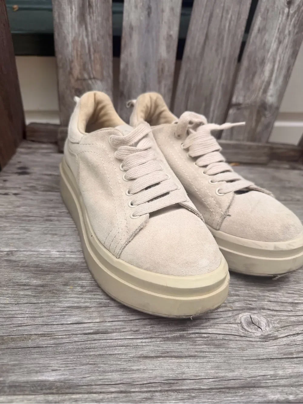 Zara Cream Platform Sneakers size 38
